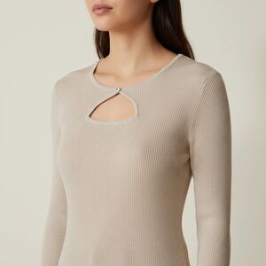 Lovely Gold Sparkle Cut Out Long‎ Sleeve Evening Sweater XL